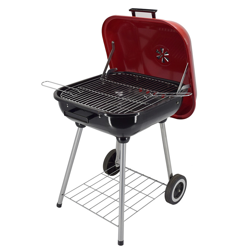 Přenosný grilovací vozík s bbq charcoal grill grill